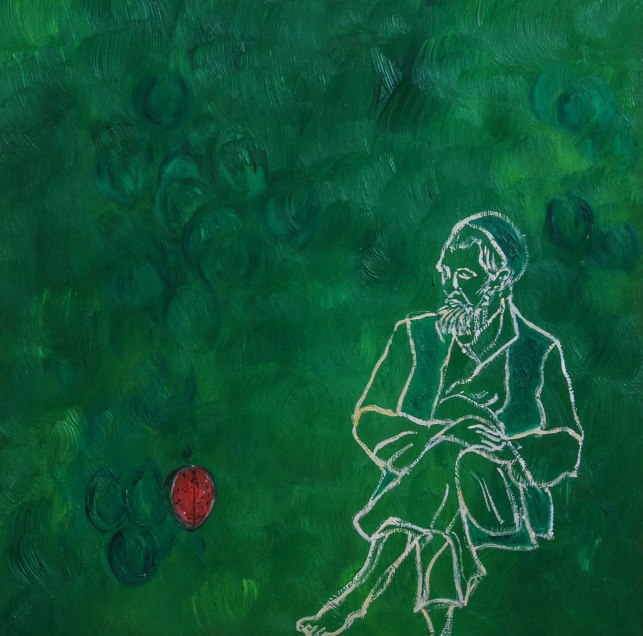  Tarbooz-wala (Watermelon seller) , 14” x 14”, oil on panel, 2019 