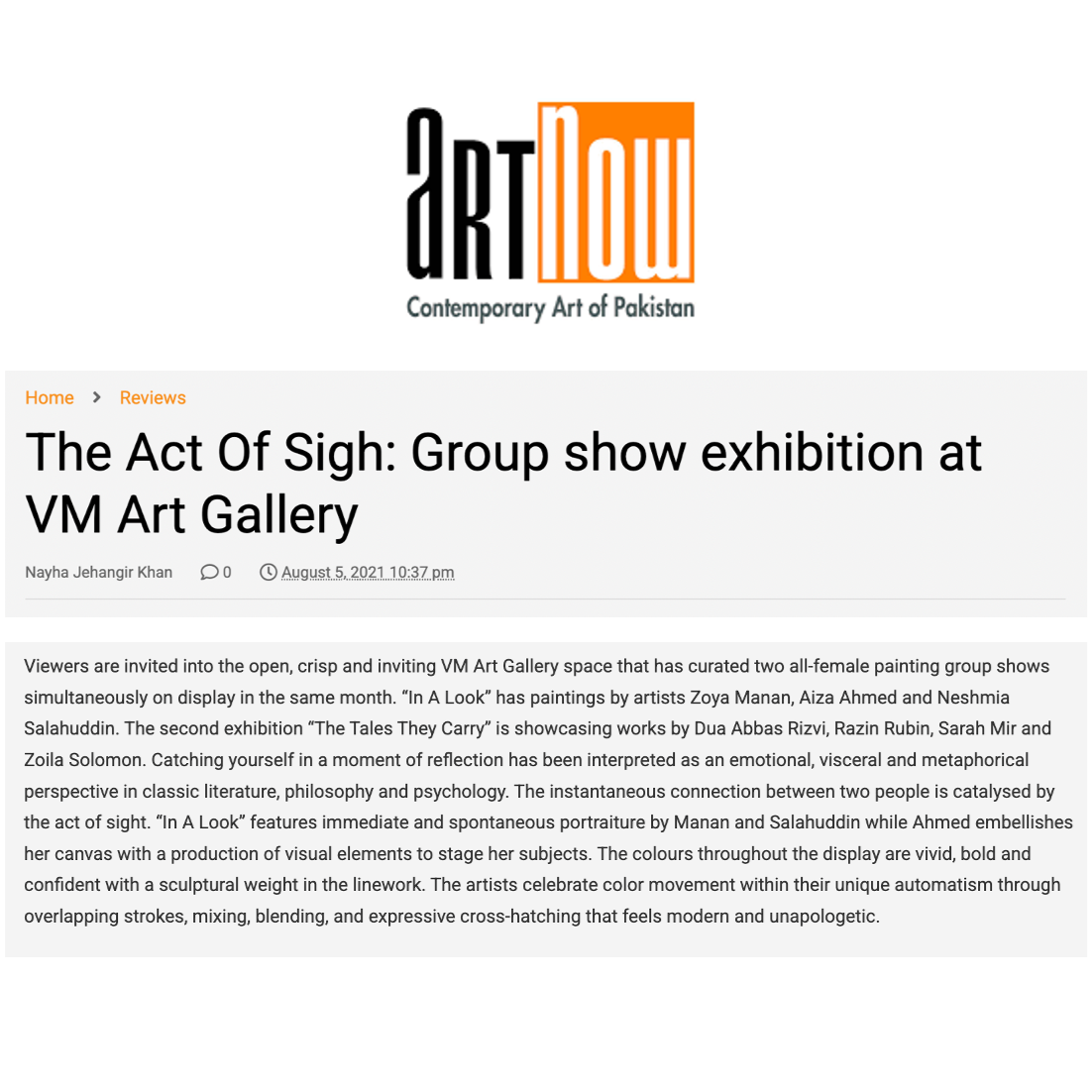 The Act Of Sigh: Group show exhibition at VM Art Gallery (Copy)