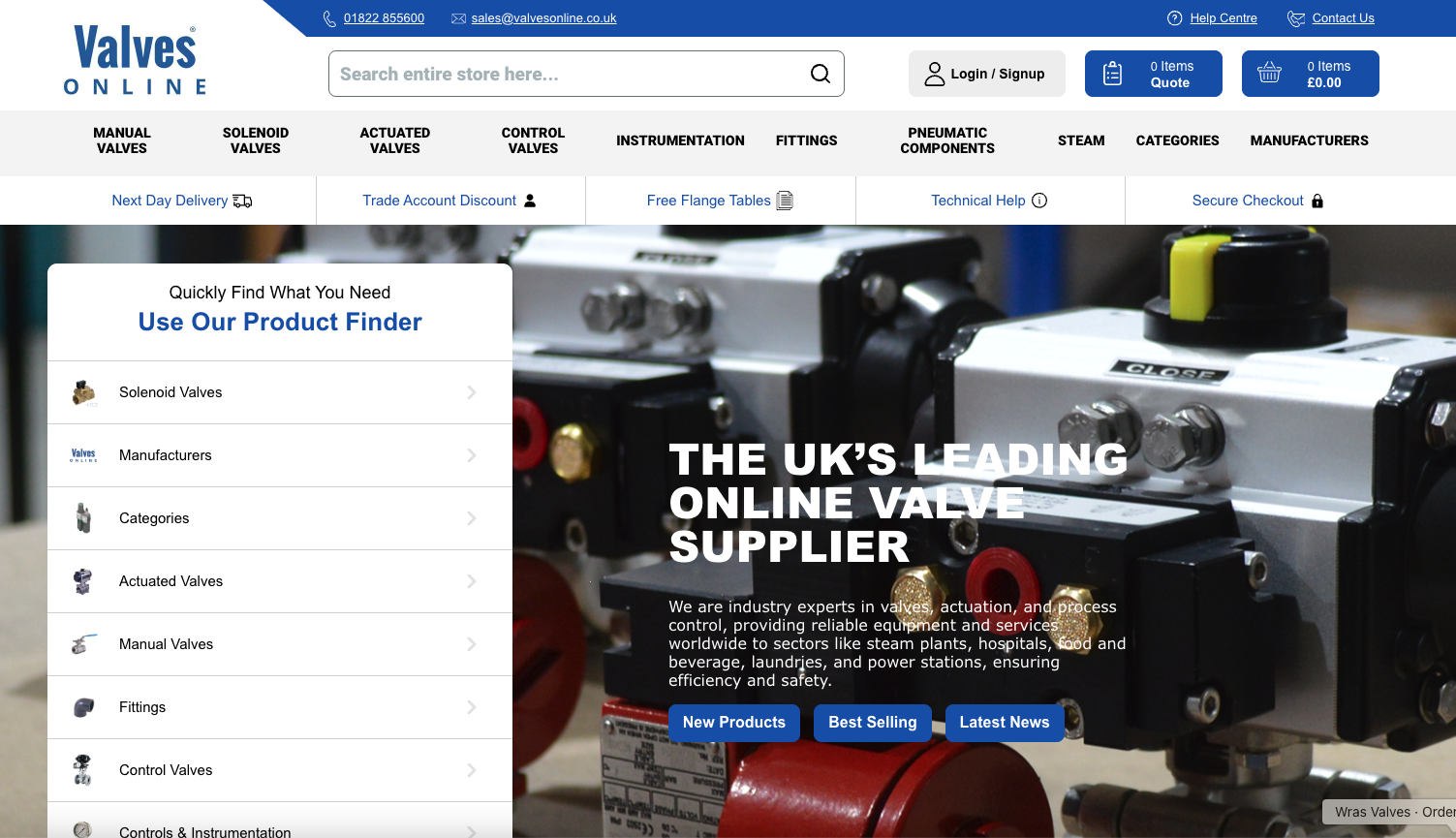 Valves Online Website