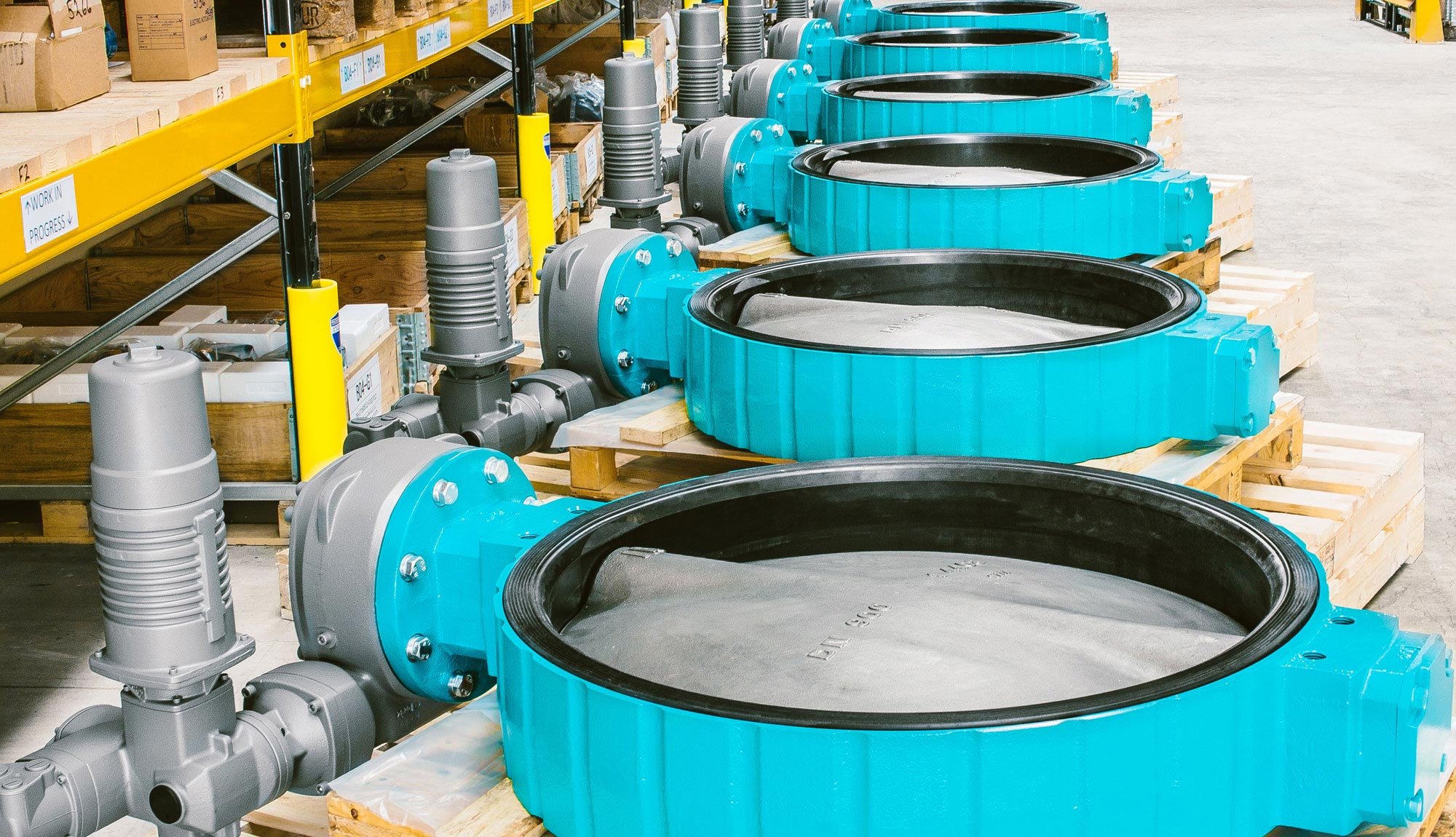 Valves ready to be shipped.