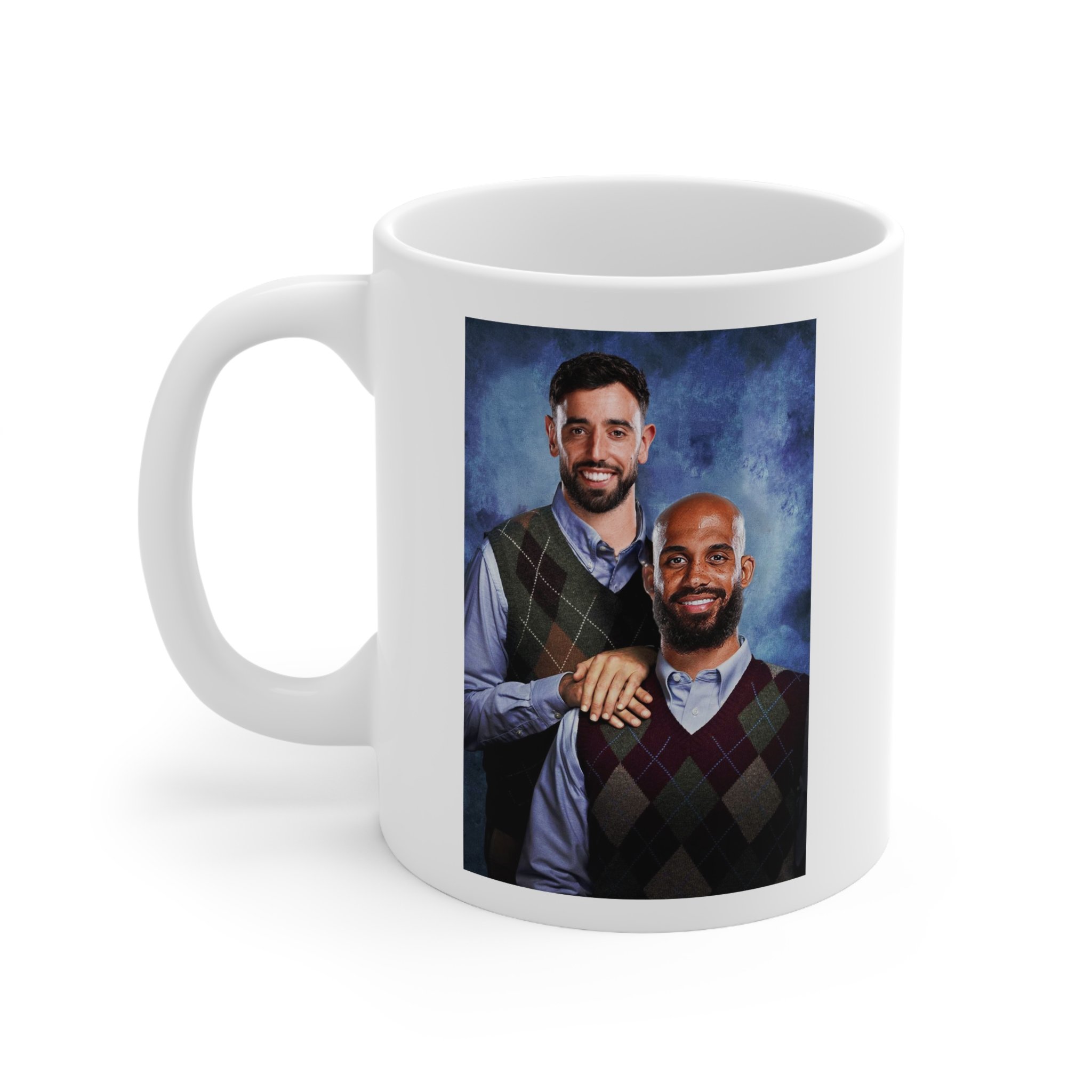 Bruno Fernandes & Bryan Mbeumo Step Brothers Mug | Funny Man United Gift, MUFC Ceramic Coffee Cup, 11oz Football Parody Design