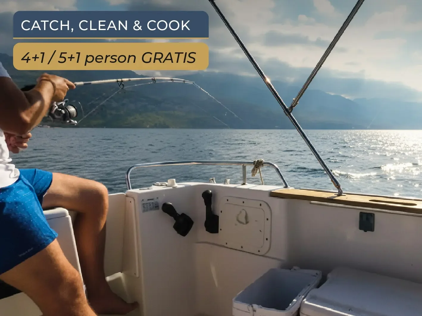 Traditional sunset fishing adventure in Razanac, Velebit Channel, Croatia.