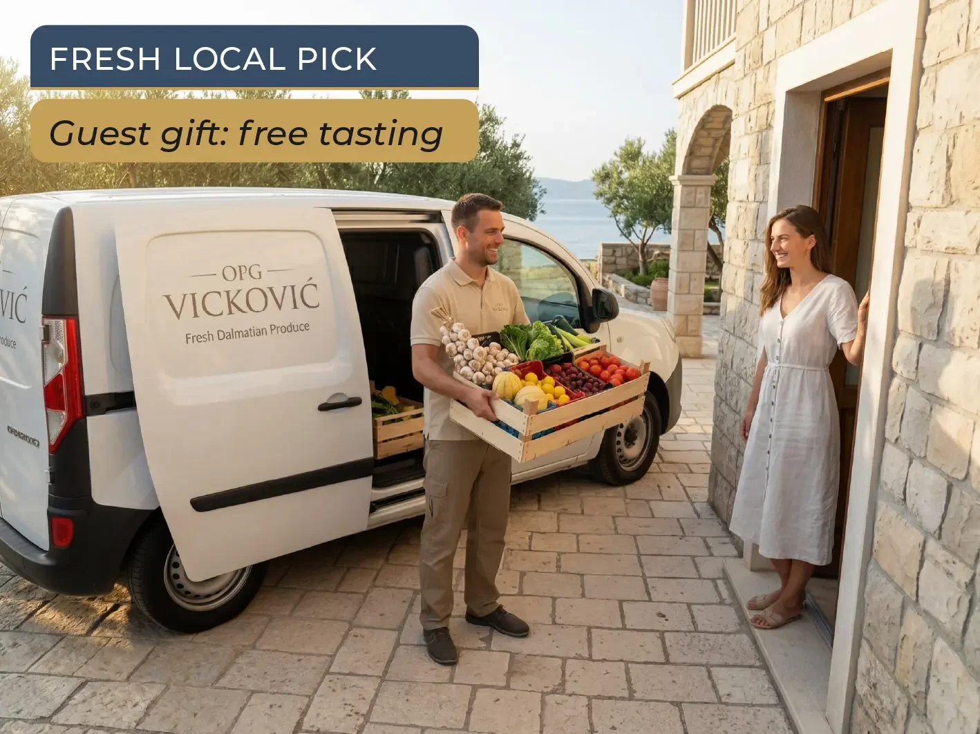 Home delivery of fresh local fruit and vegetables in Zadar region.