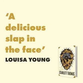 Book cover titled 'A delicious slap in the face' by Louisa Young with an abstract lion's face illustration on the cover.