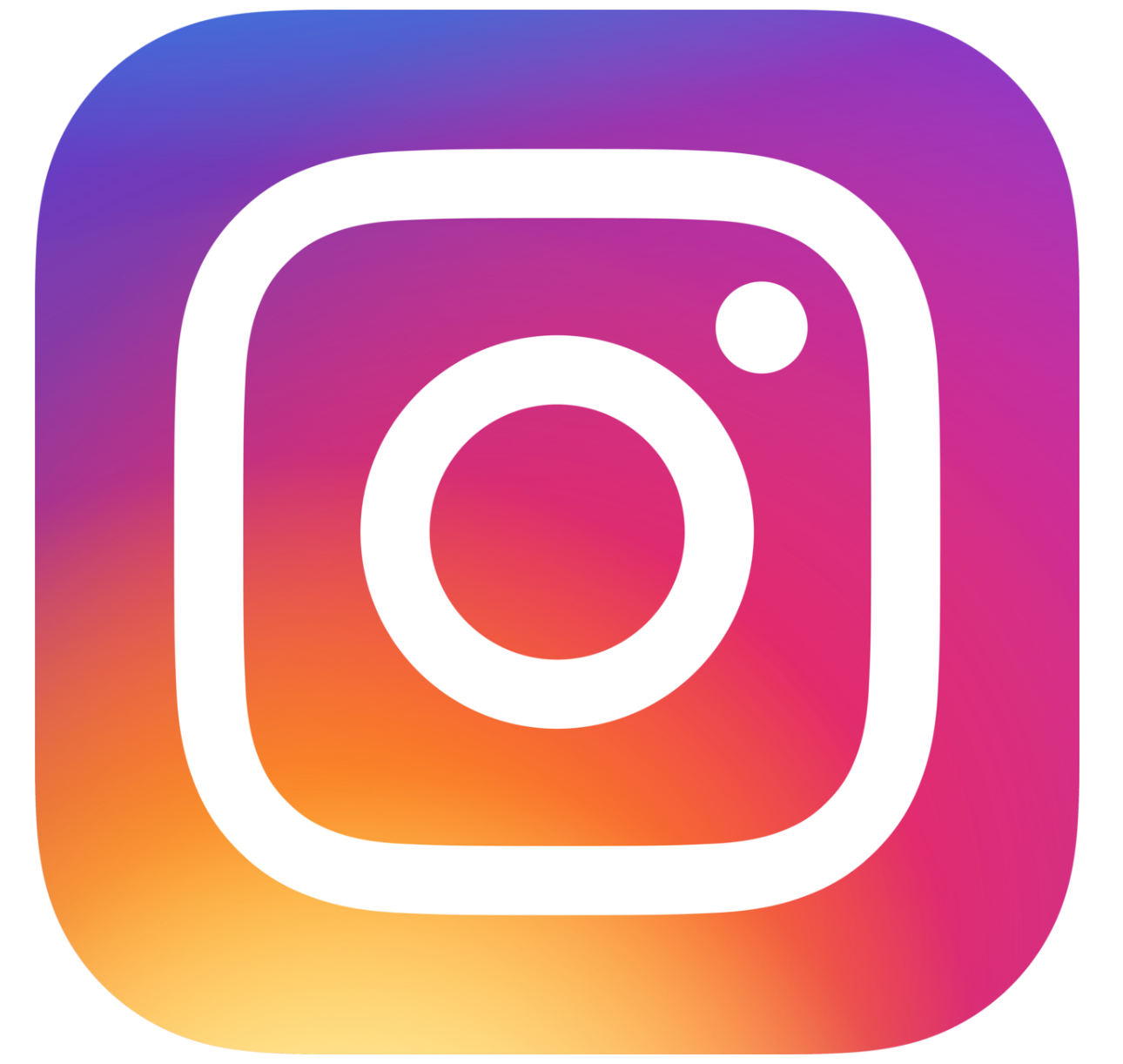 Instagram logo with a colorful gradient background of purple, pink, orange, and yellow.
