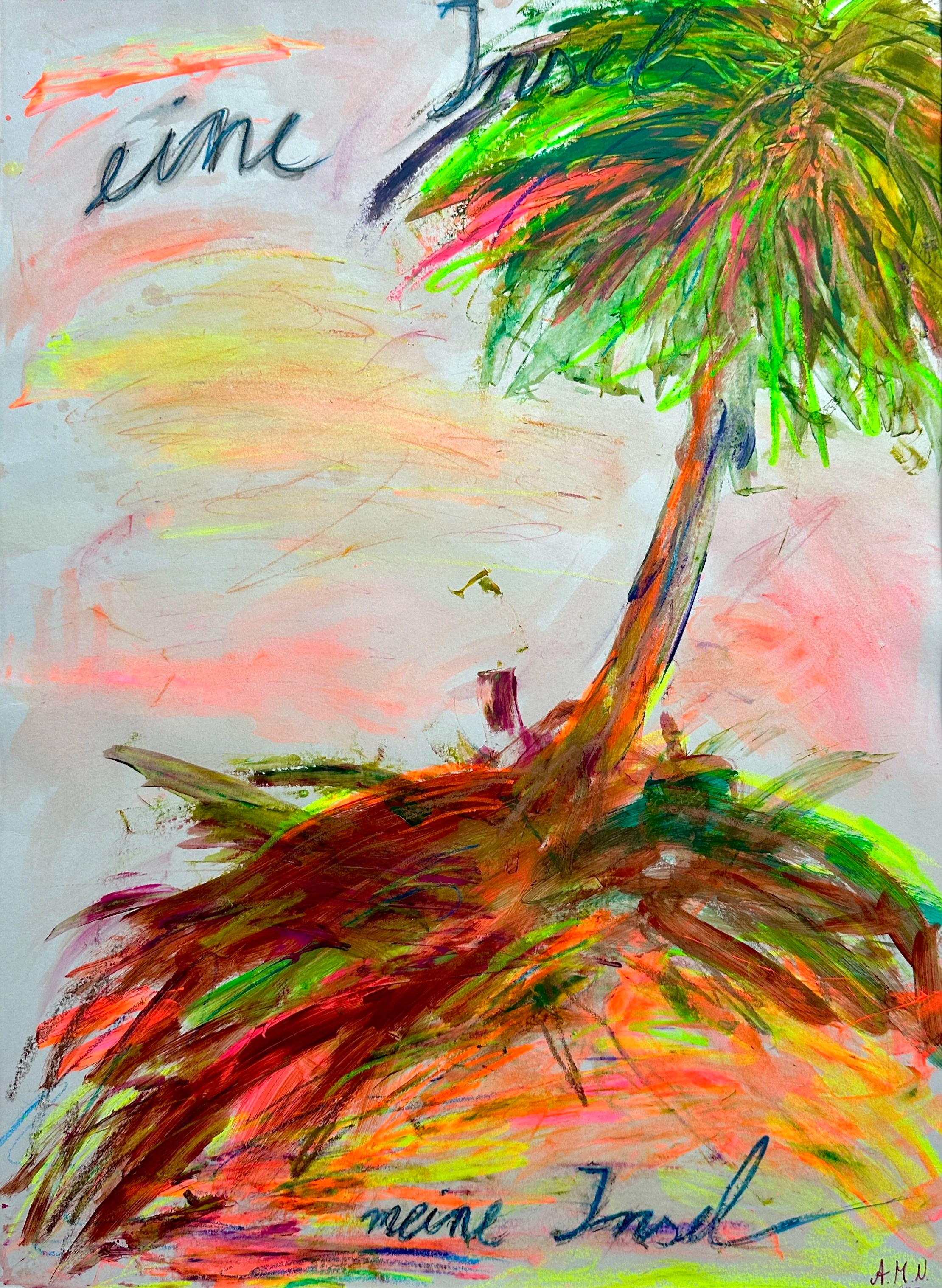 eine Insel – meine Insel |
74 x 55 cm |
Mixed Media auf Chromokarton |
2025