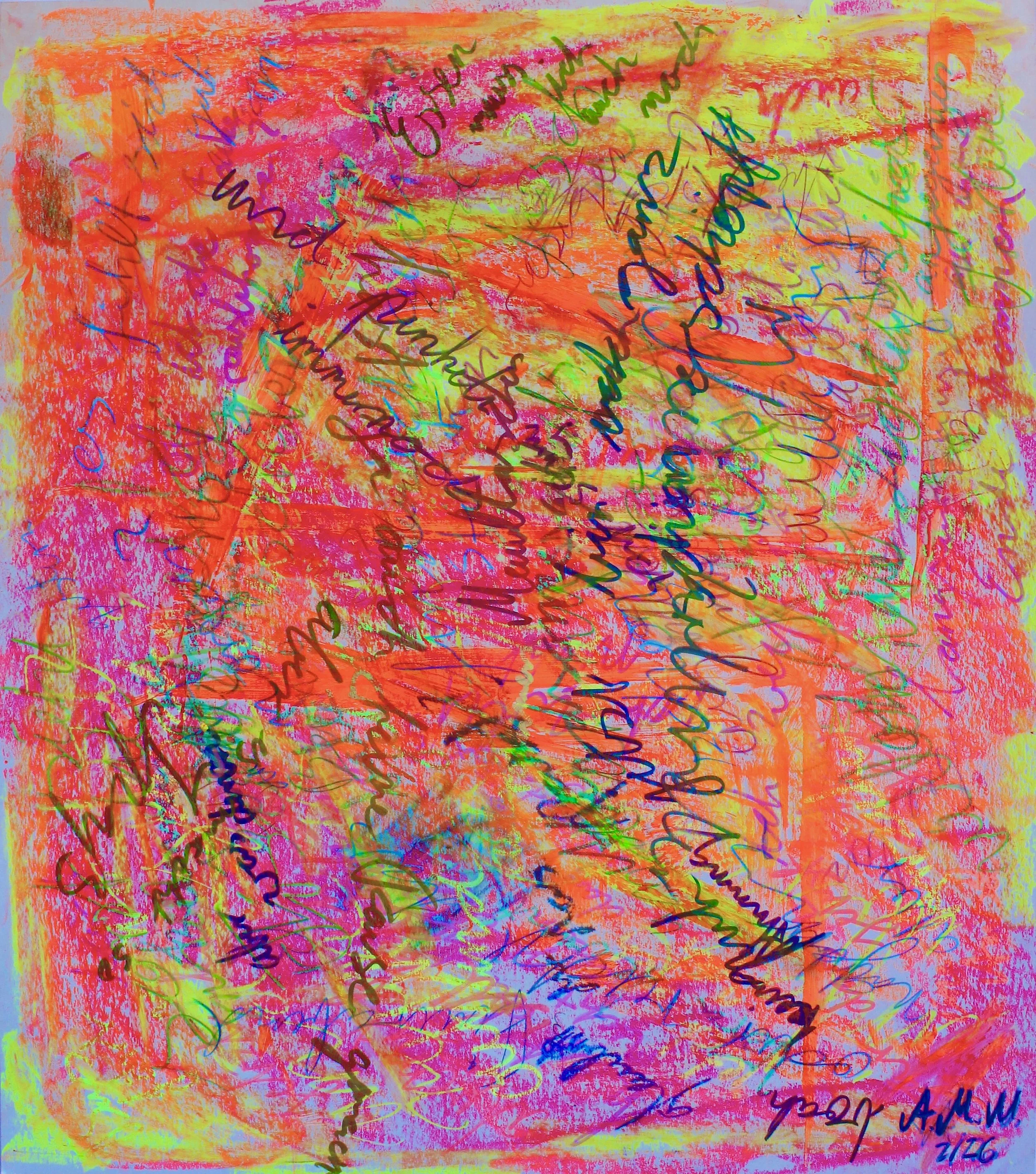 15 Minuten ADS |
64 x 56 cm |
Mixed Media auf Chromokarton |
2026