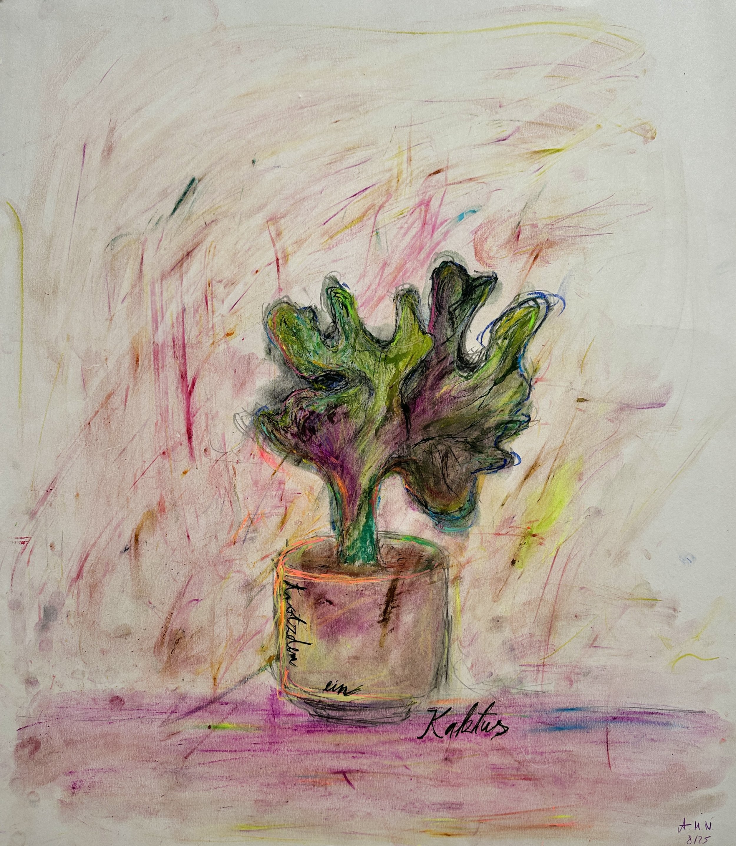 trotzdem ein Kaktus | 
64 x 56 cm | 
Mixed Media auf Chromokarton |
2025
