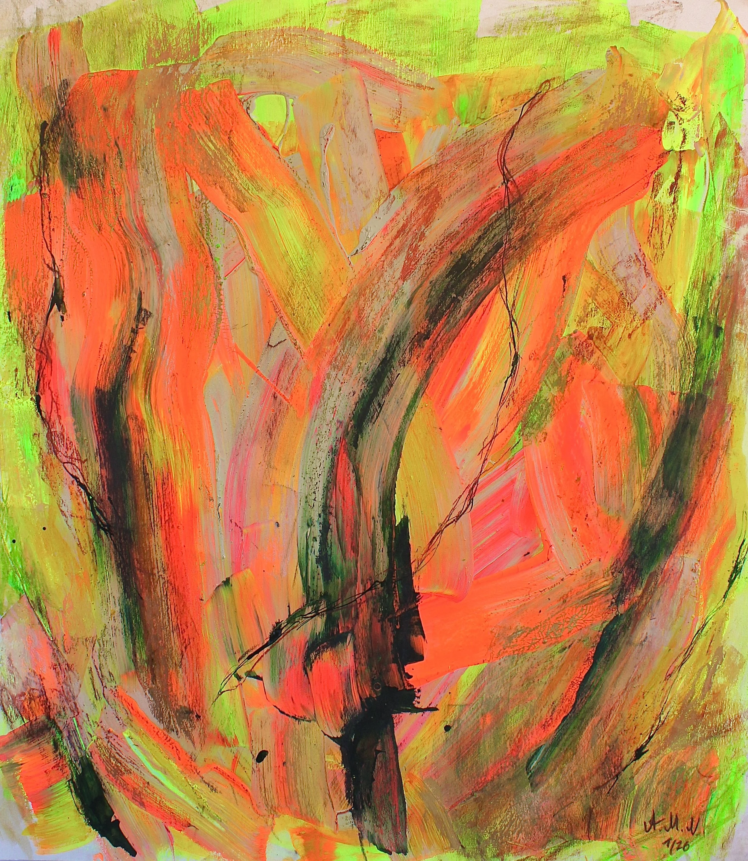 Komet |
64 x 56 cm |
Mixed Media auf Chromokarton |
2026