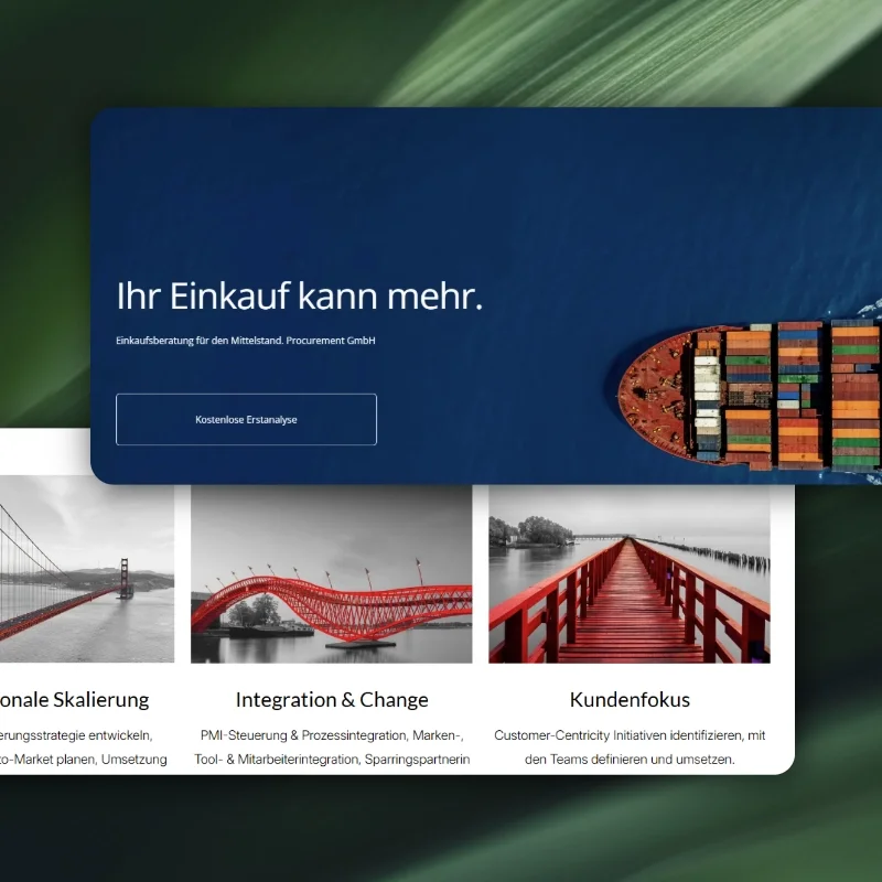 Modernes Webdesign für ein Start-up auf einem Bildschirm. Professionelle und schnelle Webseiten-Erstellung von ModernPanda.