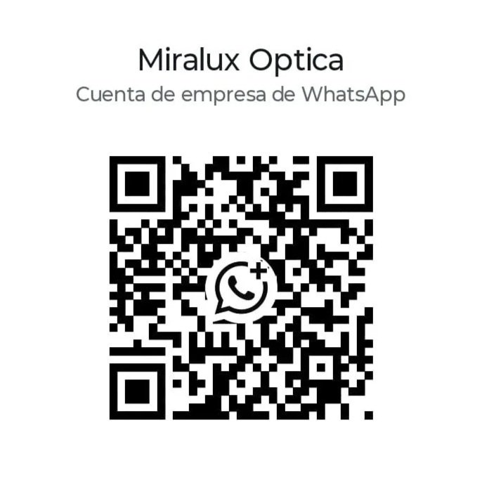 Código QR para la cuenta de empresa de WhatsApp de Miralux Óptica