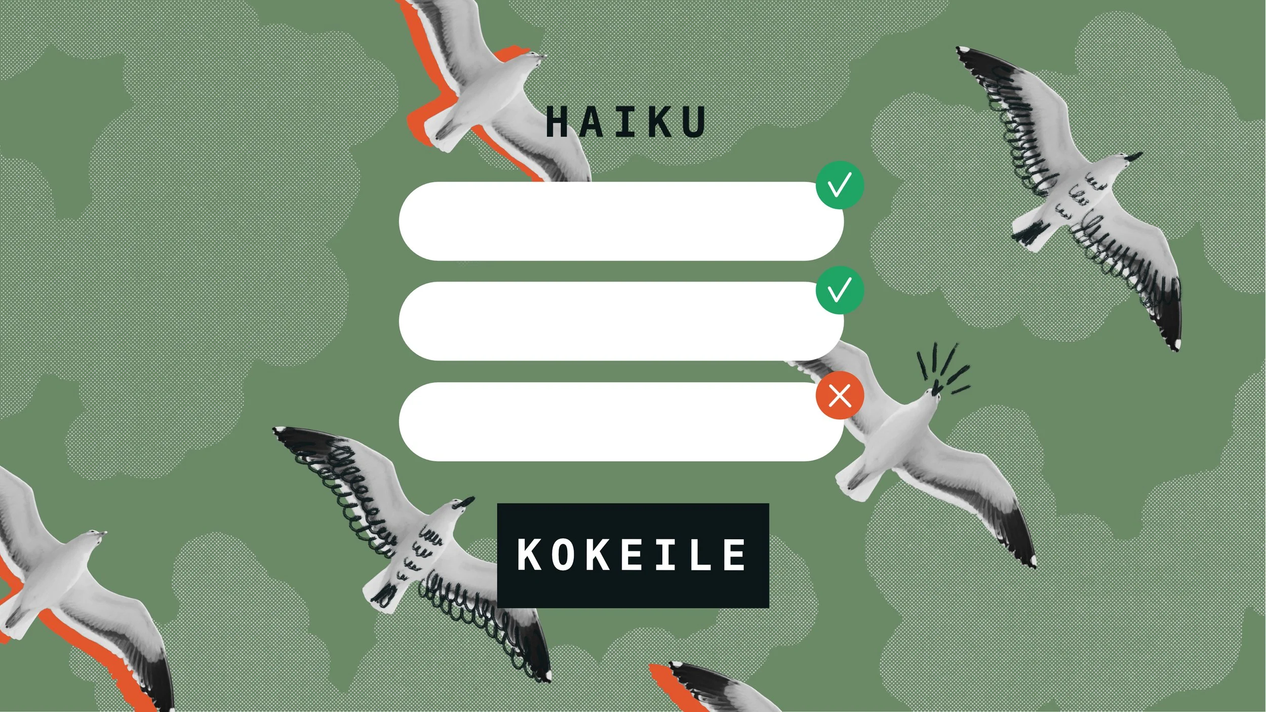 YLE / WORD! -sanataideprojekti / 2025 / Art Director / Kuvitukset ja UI -suunnittelu / Tee haiku -minipeli