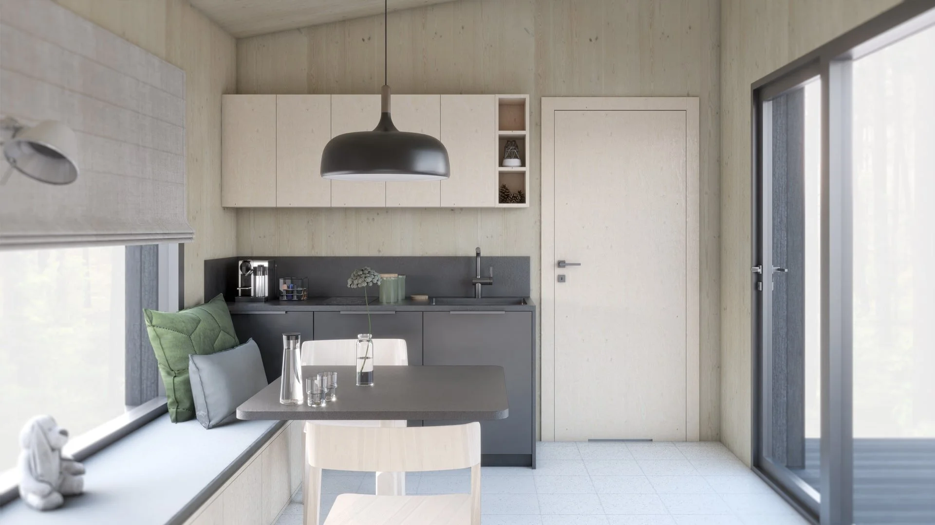 Modular CLT Granny Annexe & Timber Lodge Interior UK