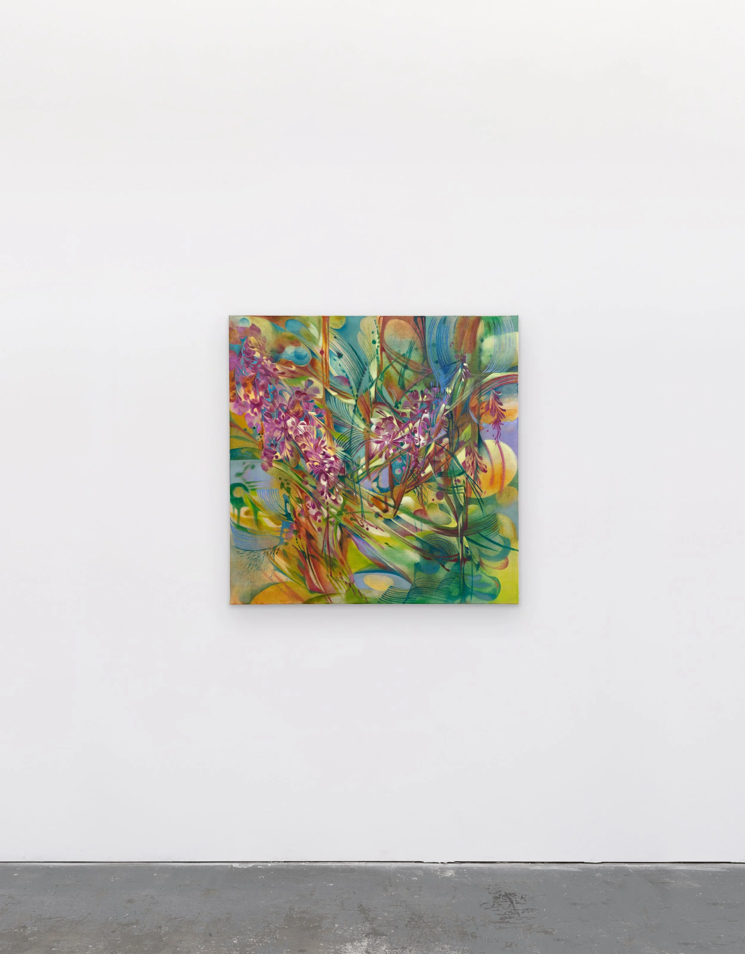 Dreams of Wisteria, 2025
Distemper and oil on linen, 100 x 100 cm