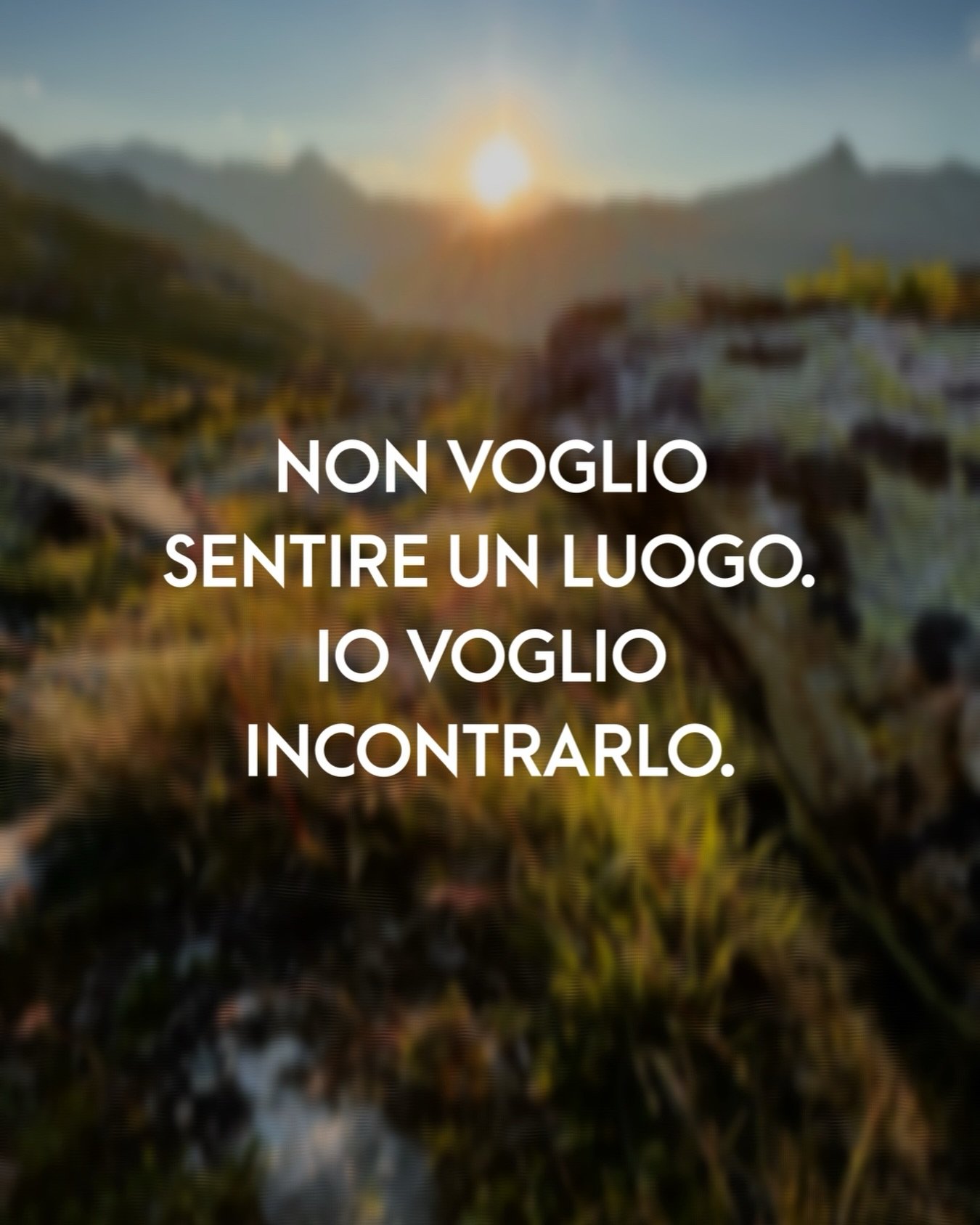 Osservare un luogo non &egrave; soltanto ascoltare ci&ograve; che suscita in me. La domanda, per me, &egrave; diventata un&rsquo;altra. Non attendo che un luogo mi trasmetta emozioni, intuizioni o stati interiori particolari. 

Se osservassi soltanto