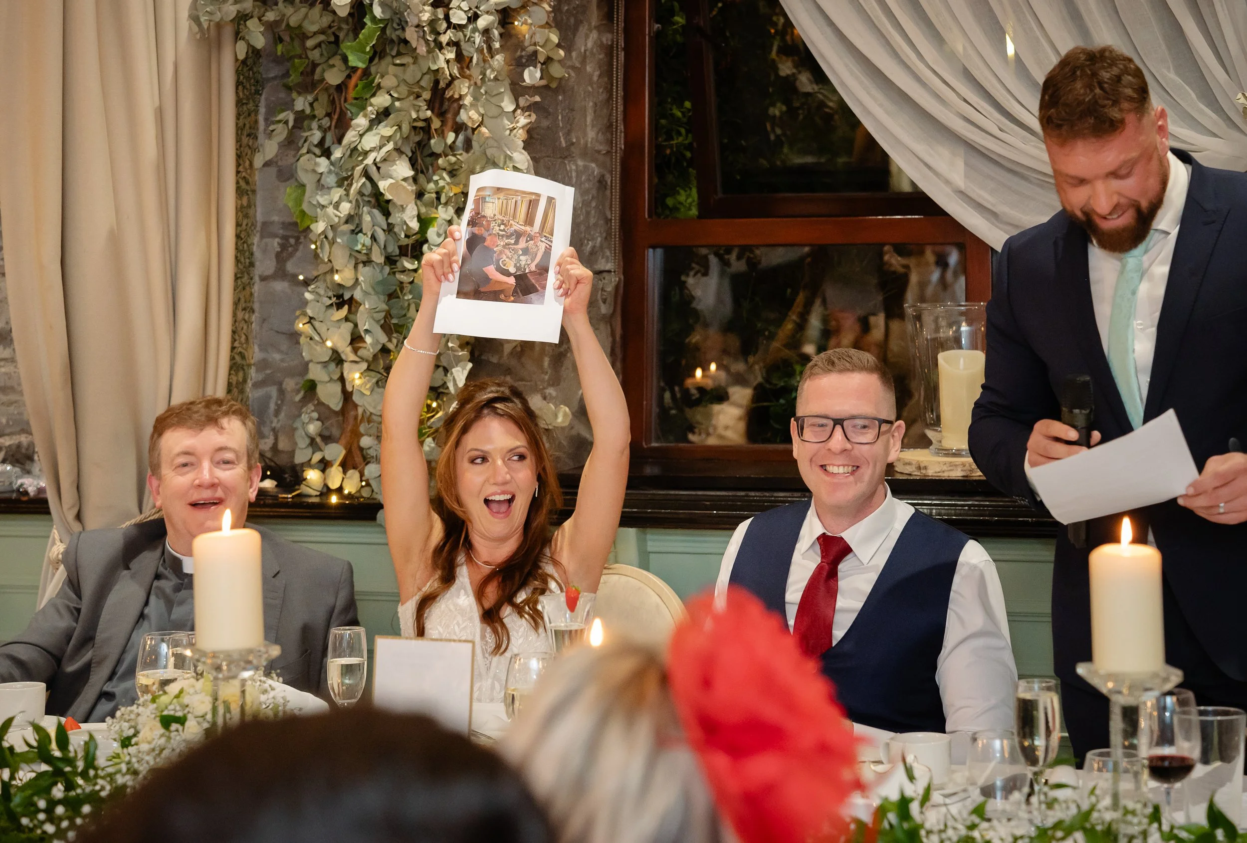 Meath wedding photographer capturing natural, documentary‑style moments at The Station House Hotel, focusing on authentic emotion, artistic detail, and joyful storytelling throughout the wedding day.
