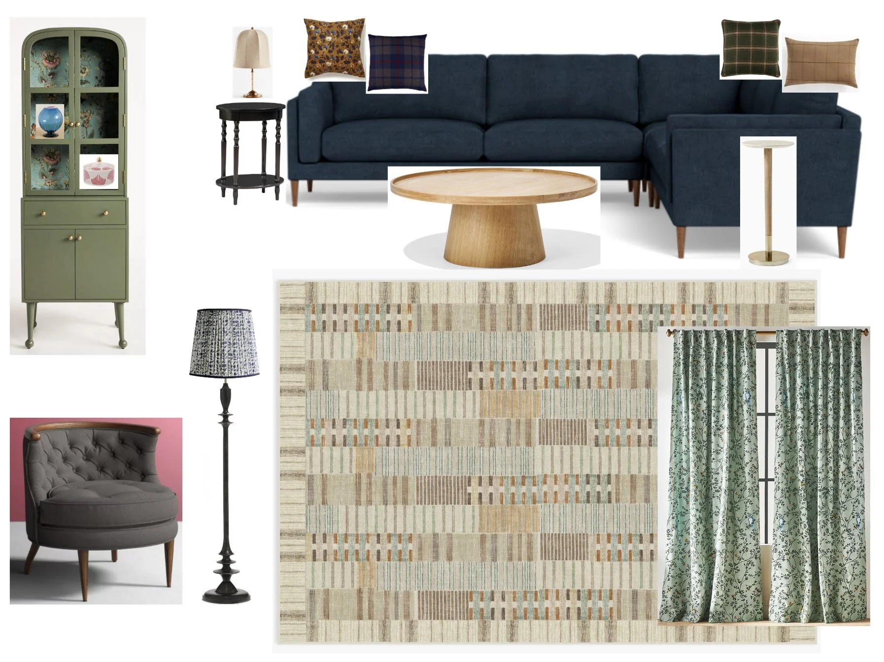 Eclectic living room layout interior design spread