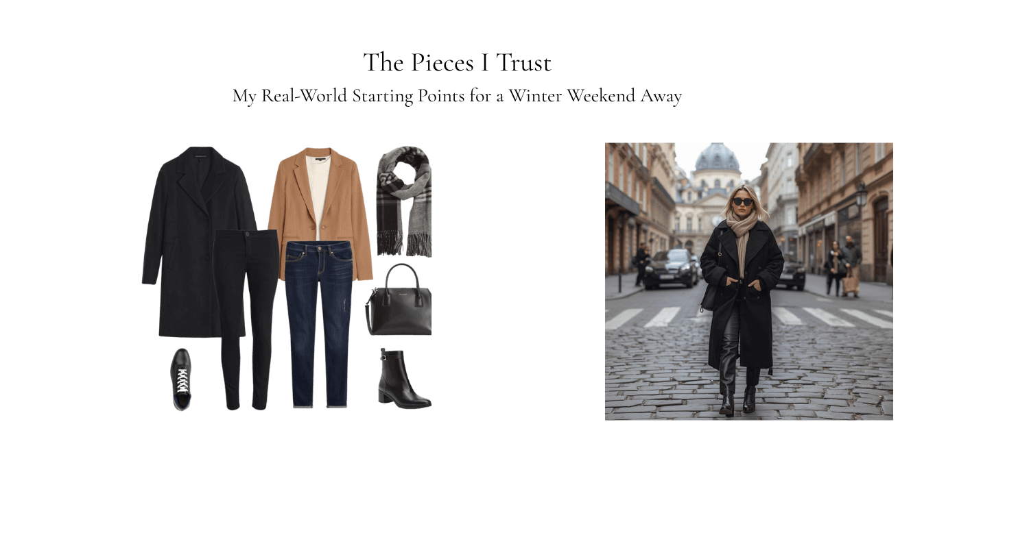 a capsule wardrobe for women packing for a trip | Explore More Journal travel tips