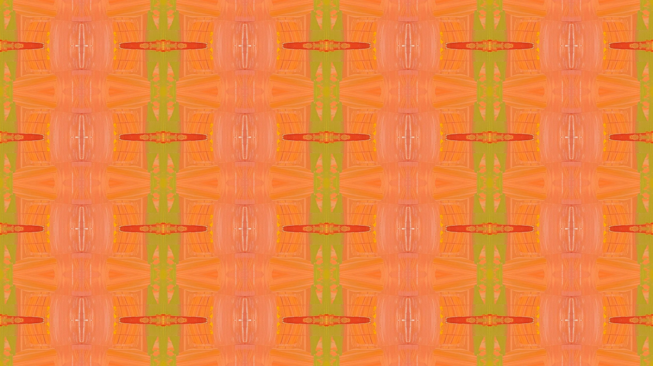 Colorful orange and gold wall paper pattern