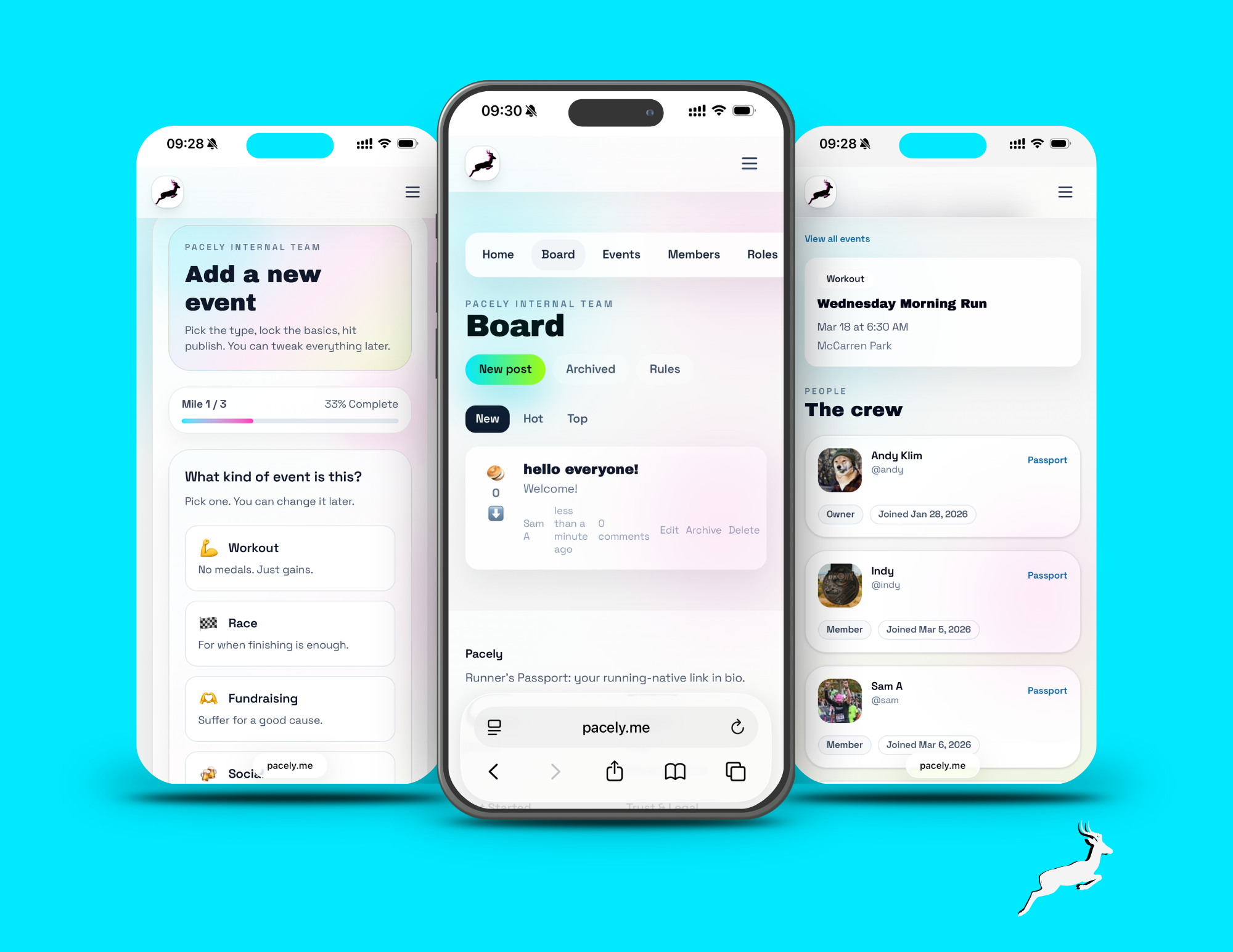 Community, events, and the crew.