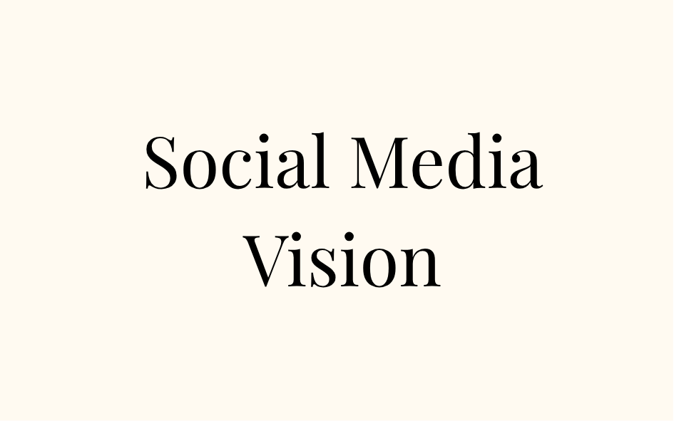 Texte indiquant 'Social Media Vision' sur un fond clair.