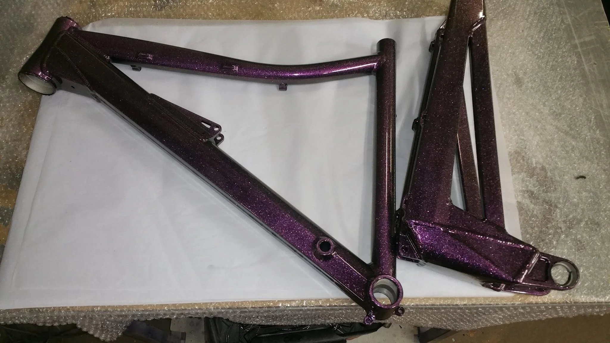 Ruby sparkle pushbike frame