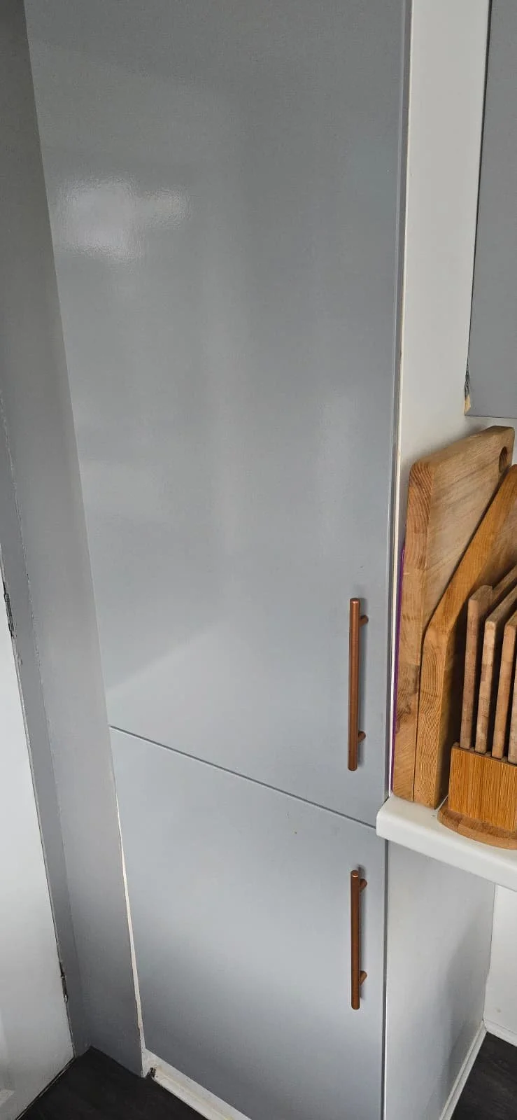 Copper kitchen cupboard handles