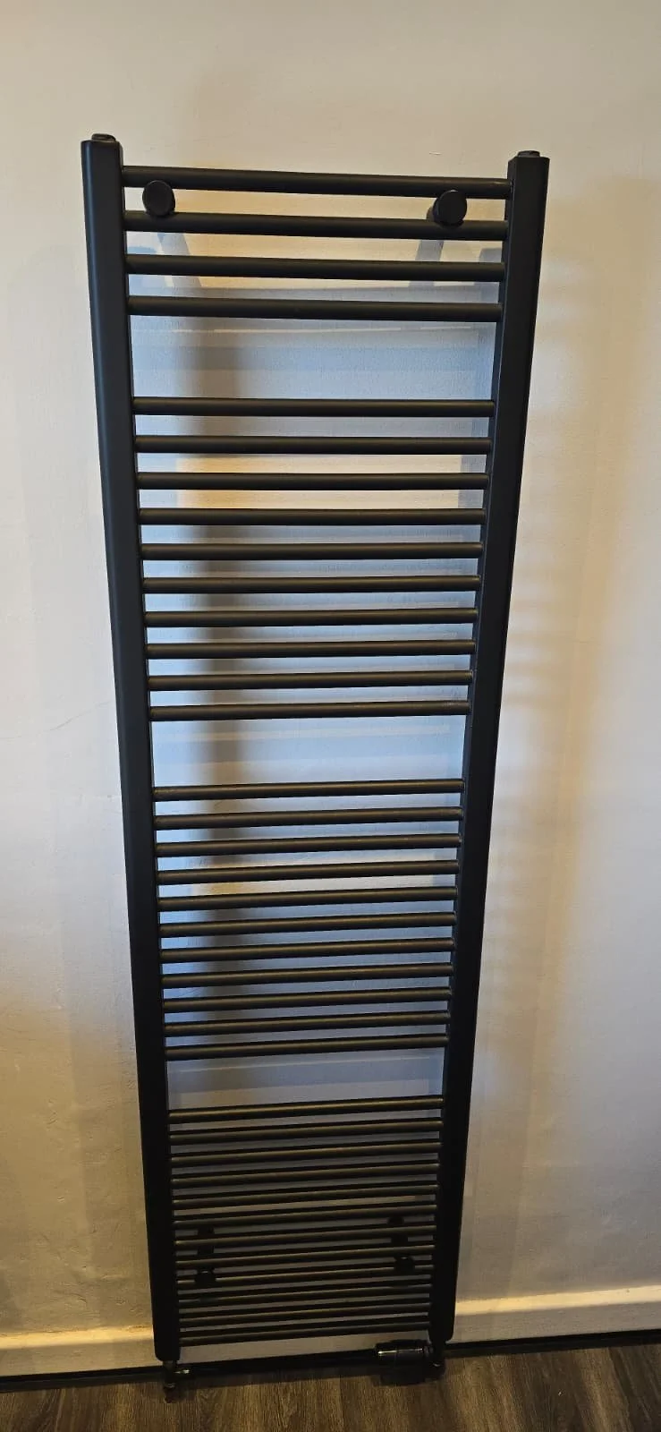 Matt black towel radiator