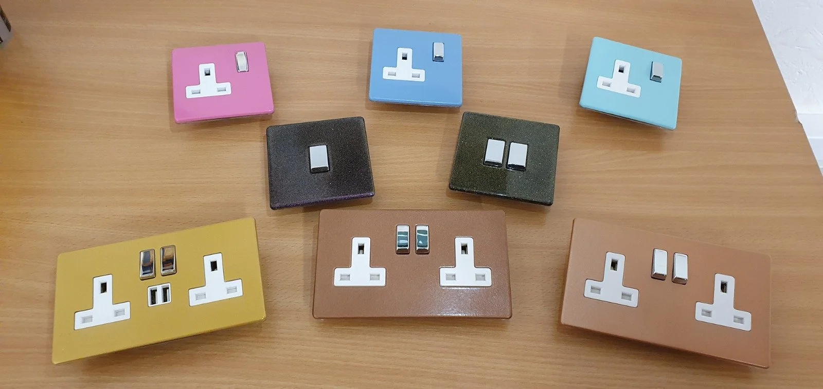 Powder coated plug and light switch facias