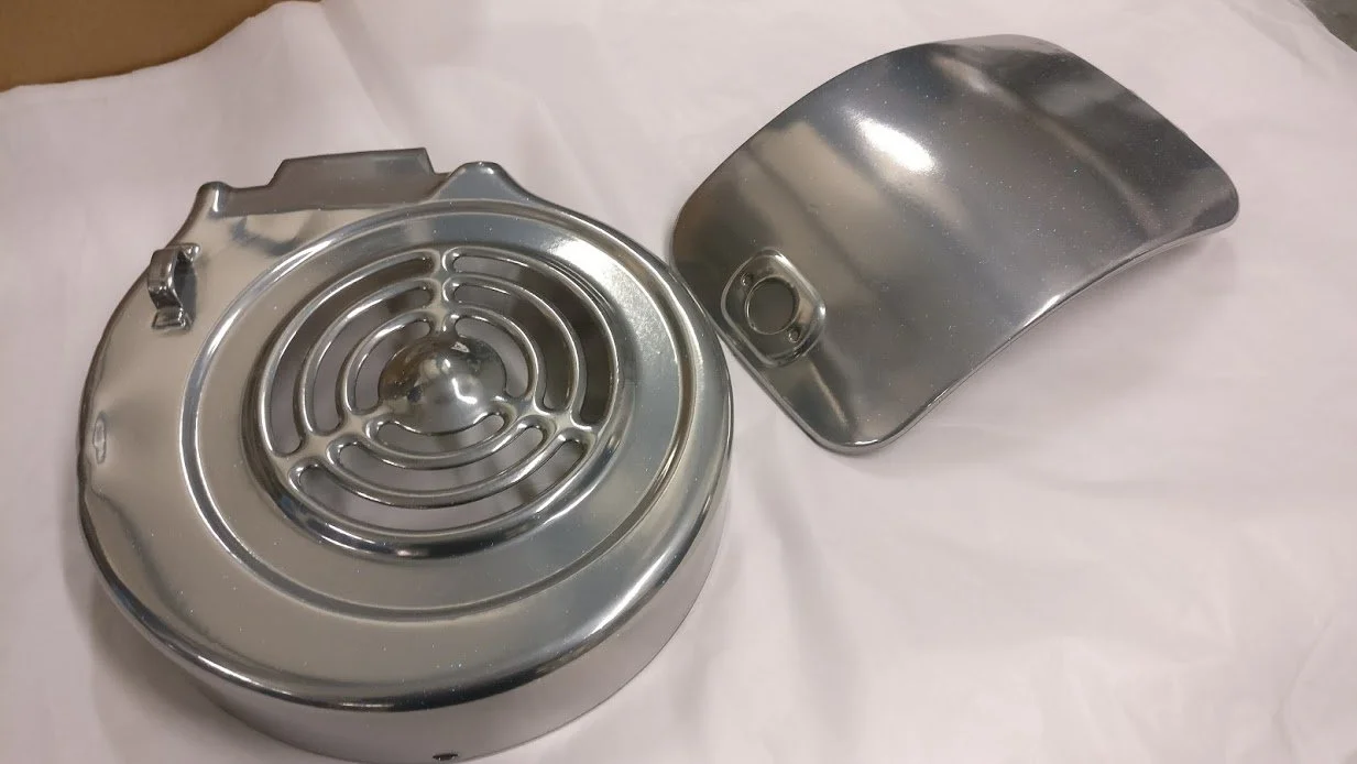 Mirror silver powder coated scooter parts