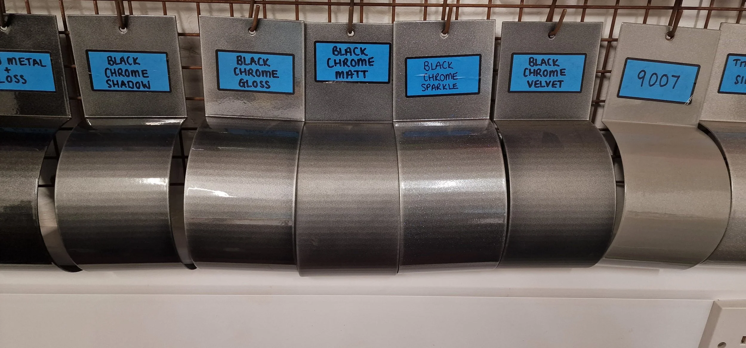 Dark silver sample plates