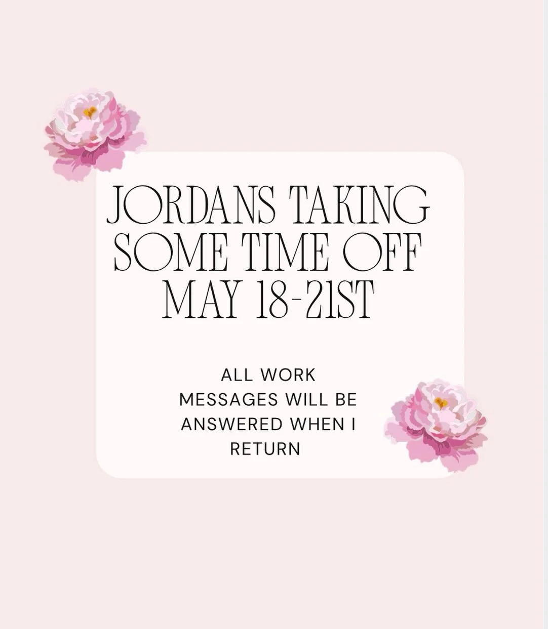 Hey friends, I&rsquo;m taking a couple days off please plan accordingly ☀️