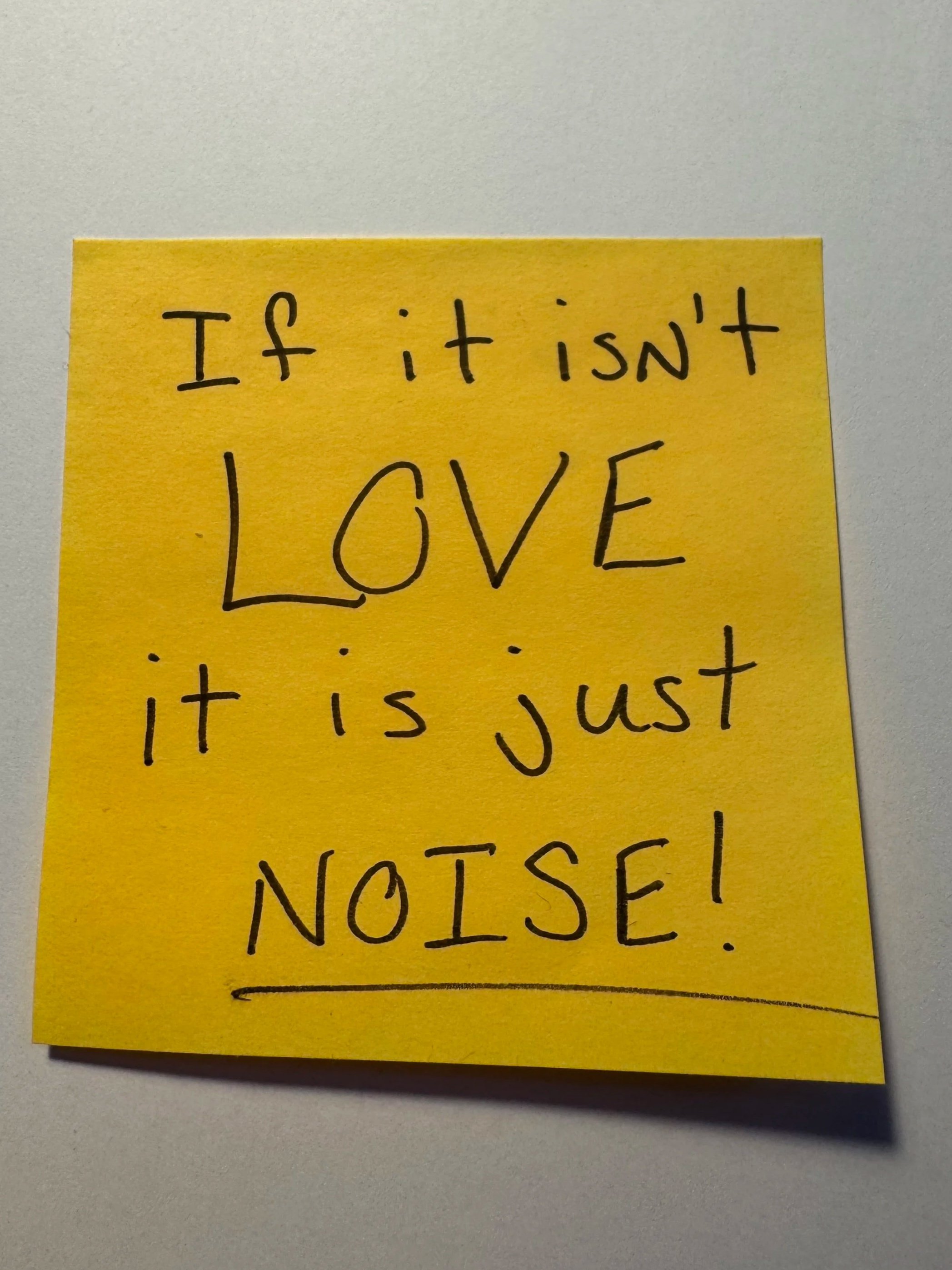 If it isn’t LOVE it is just NOISE!