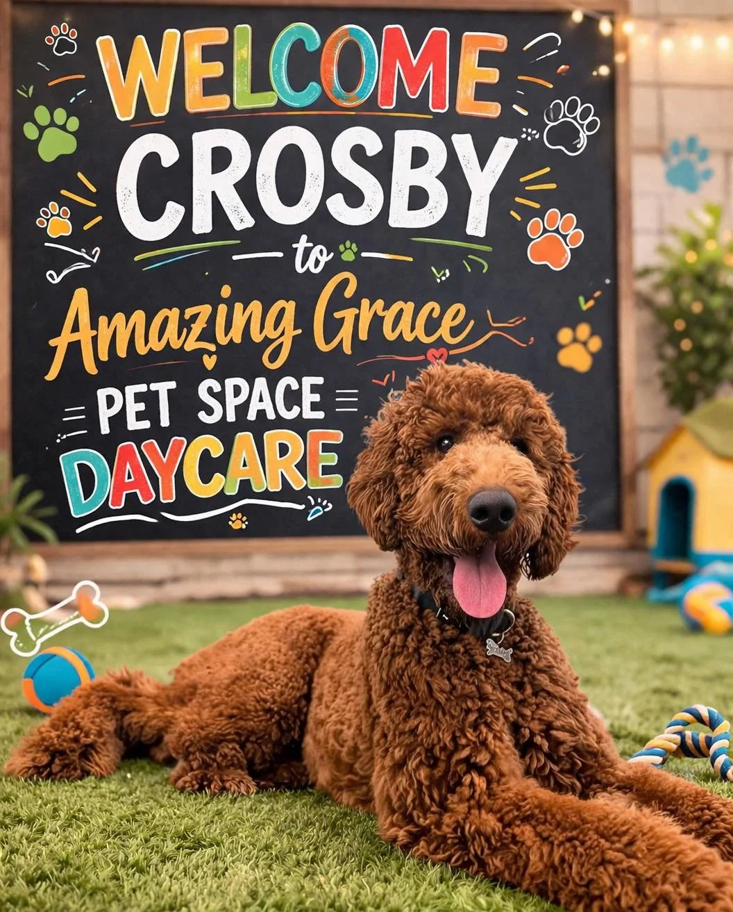 WELCOME CROSBY 🐾🤎
Everyone help us welcome Crosby to Amazing Grace Pet Space Doggy Daycare!!

This handsome boy is a full standard poodle and already stealing hearts left and right. We can&rsquo;t wait for all the fun, playtime, and snuggles ahead!