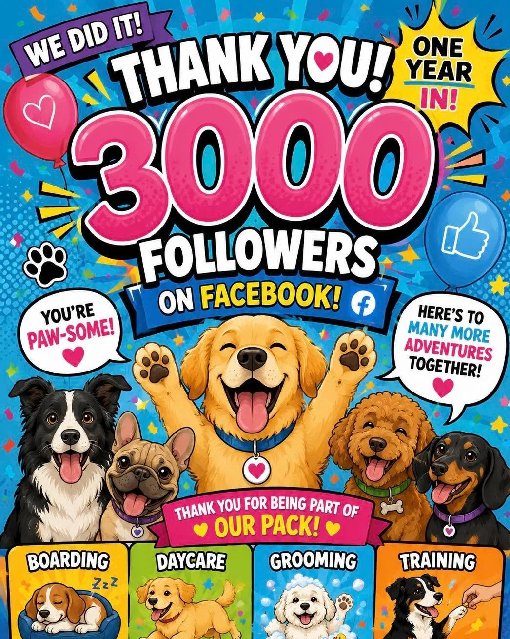 🎉🐾 3,000 Followers! Thank You! 🐾🎉
We are so grateful for every single one of you for helping us reach 3,000 followers 💙