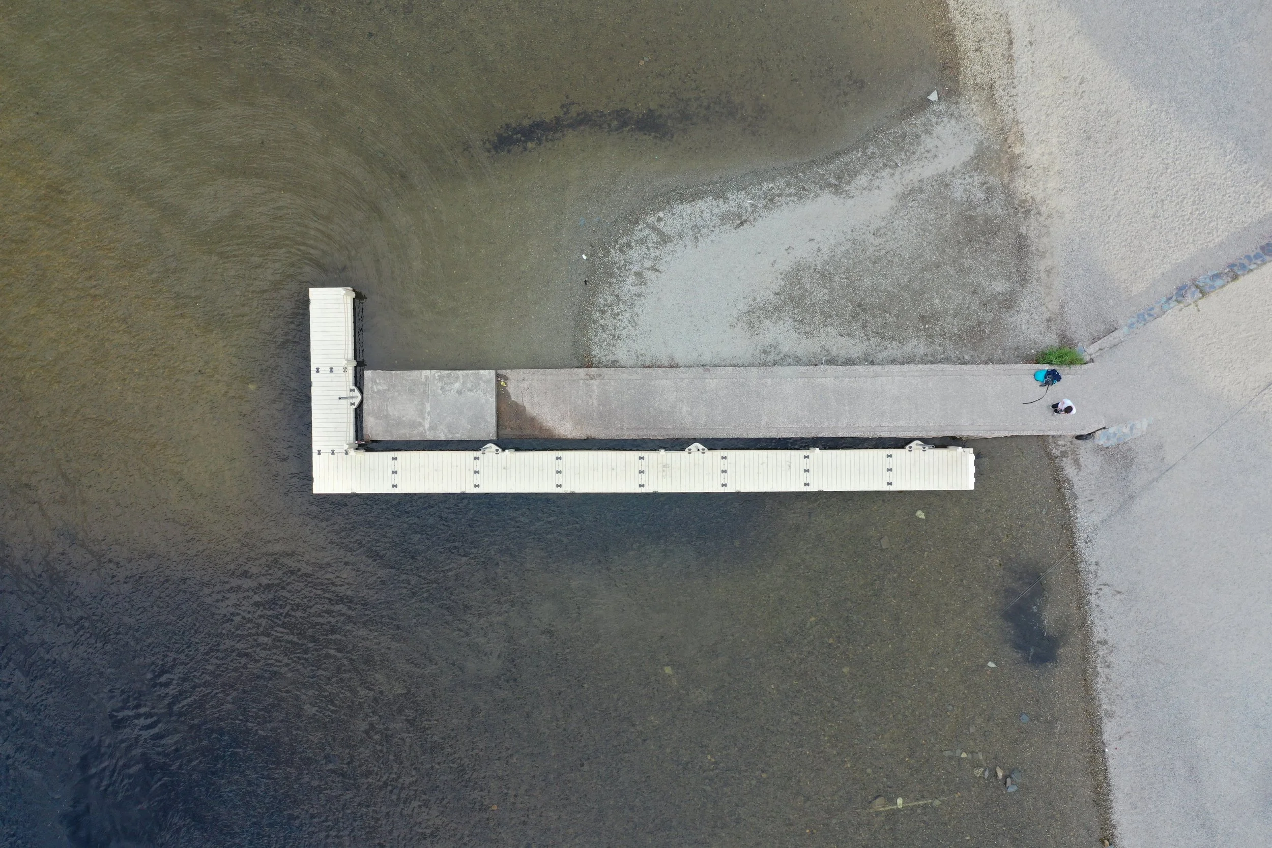 Arial view of Luss jetty pontoon