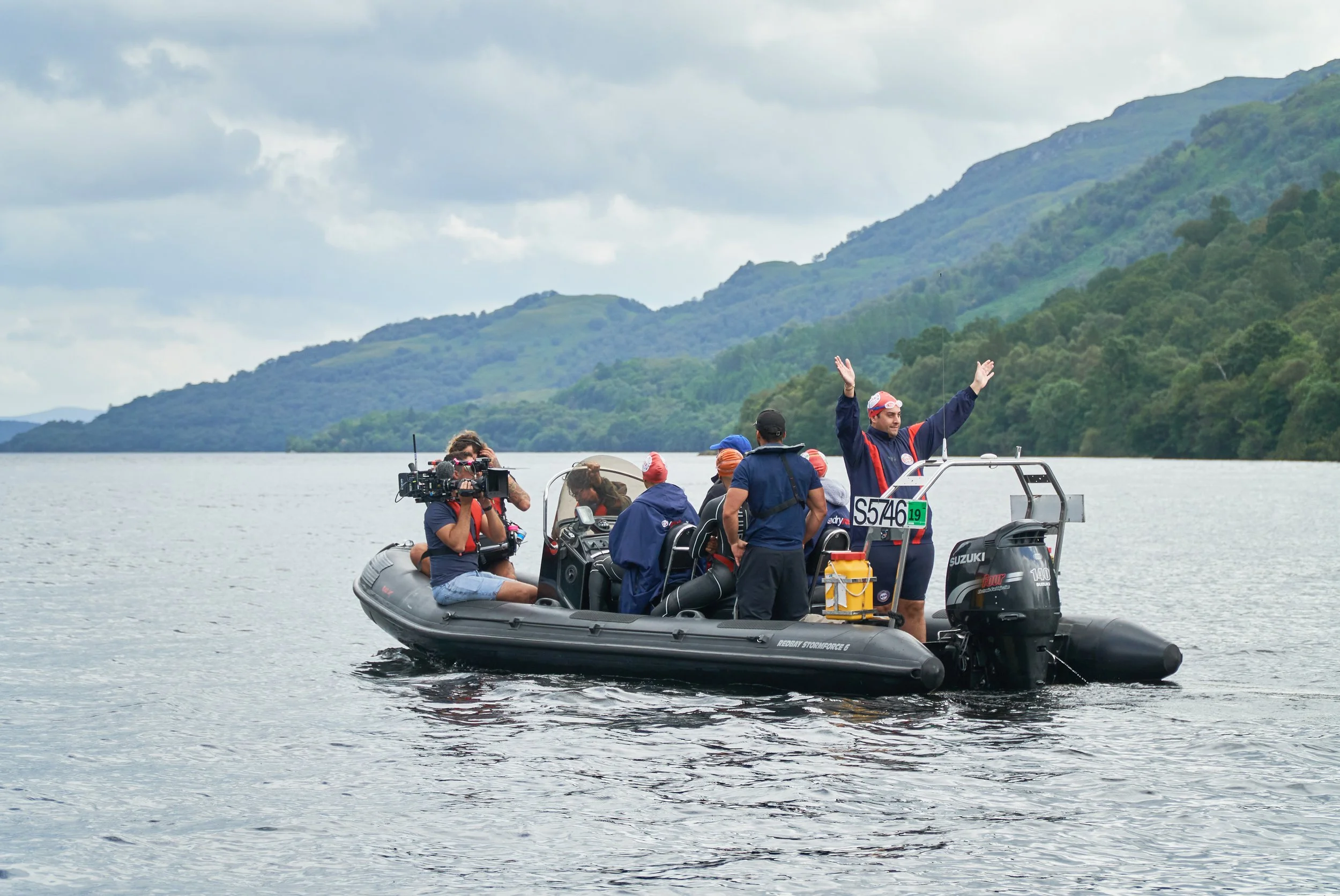 Media crew on a Humber RIB Speedboat Loch Lomond