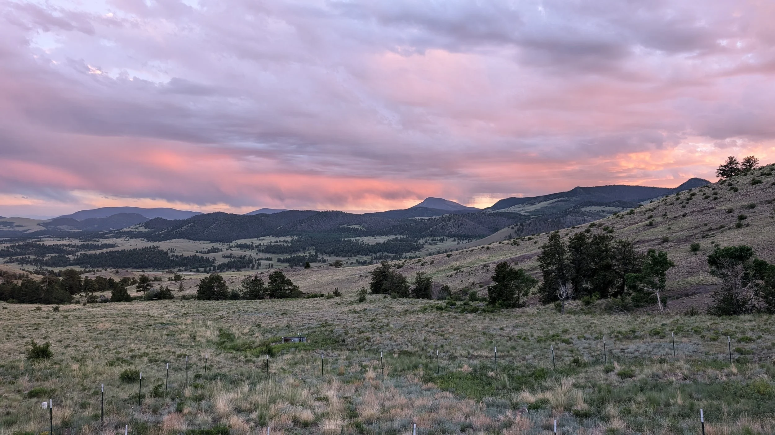 Sunset over the Reinking Ranch in Park County, CO