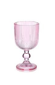 Pink Ribbed Goblet