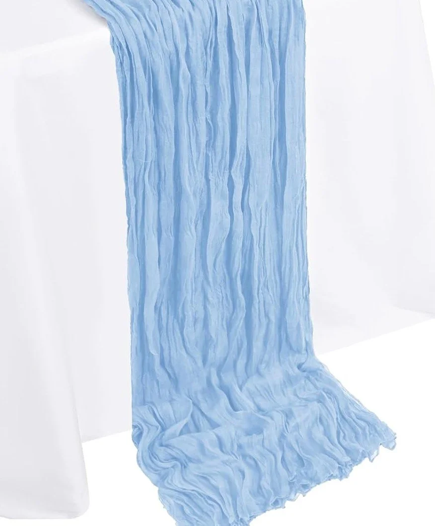 Baby Blue Cheesecloth Table Runner
