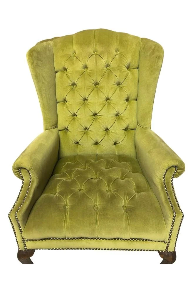Chartreuse Velvet Lounge Chair