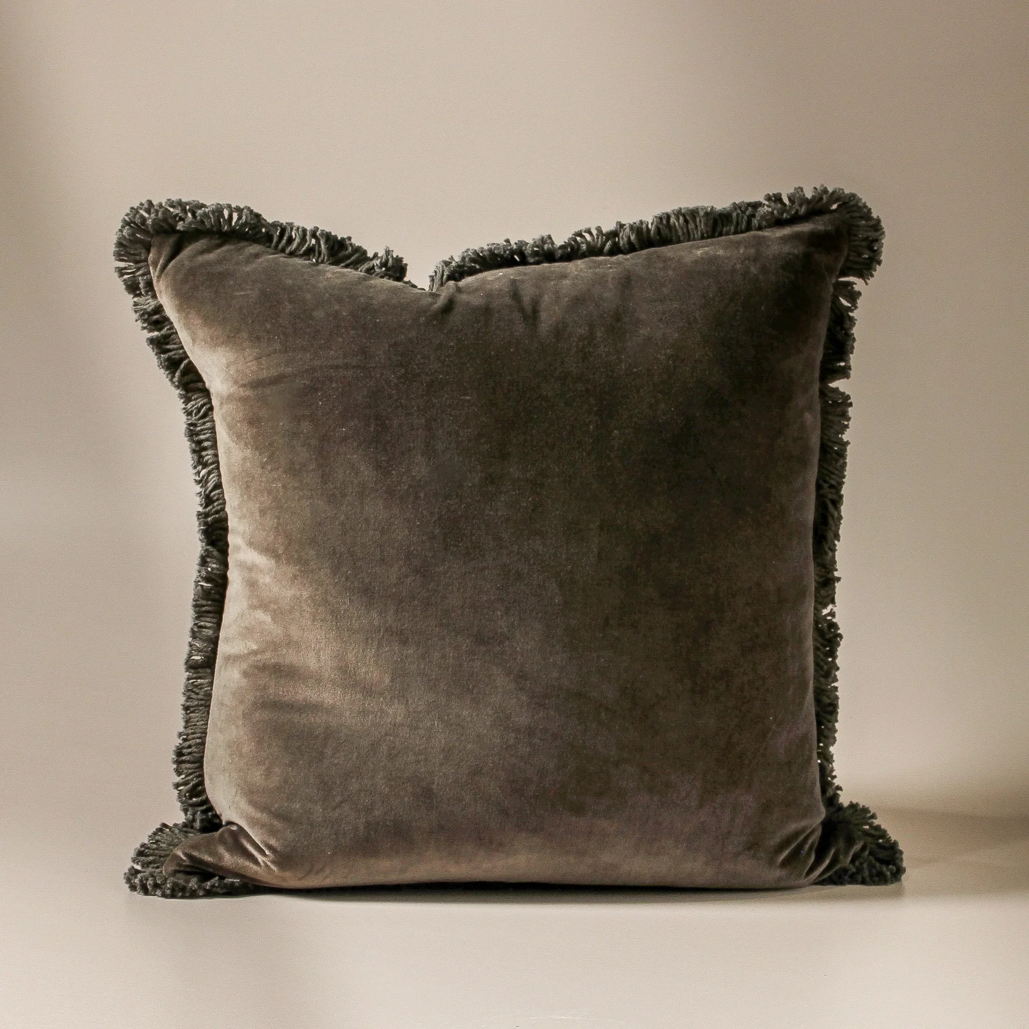 Charcoal Velvet Throw Pillow