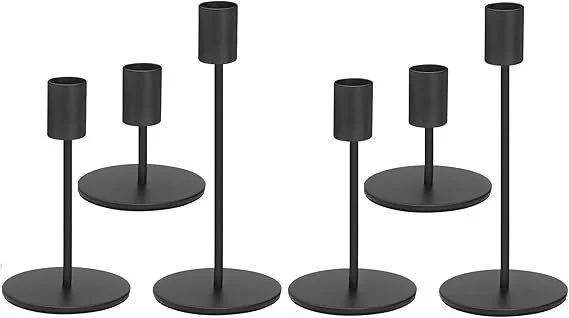 Modern Petite Matte Black Taper Candle Holder