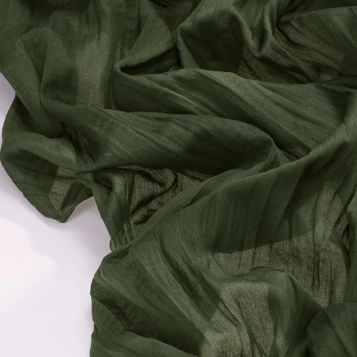 Olive Green Cheesecloth Table Runner