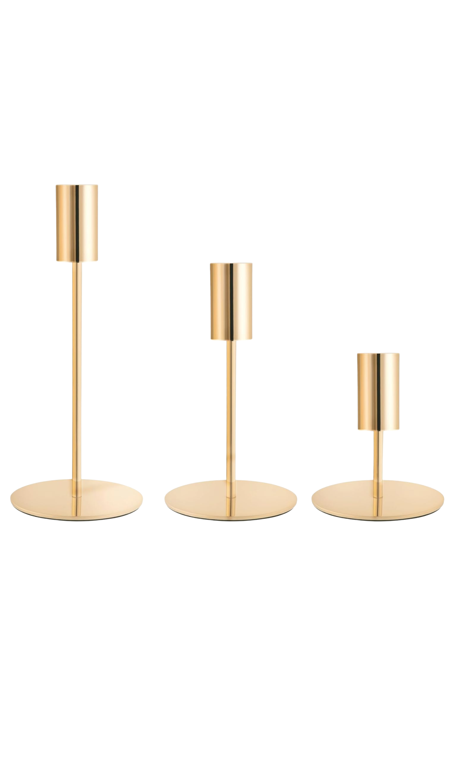 Modern Petite Matte Champagne Taper Candle Holder