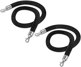 54" Black Stanchion Rope (Silver Tips)