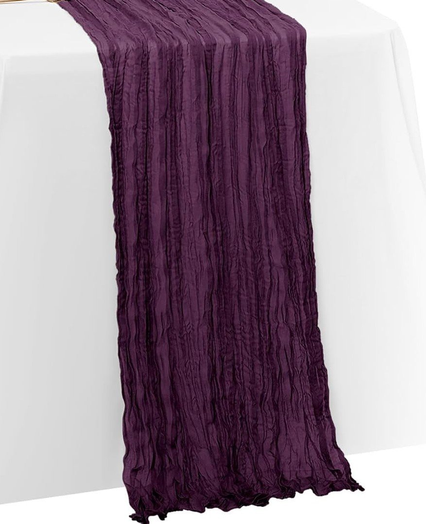 Eggplant Cheesecloth Table Runner