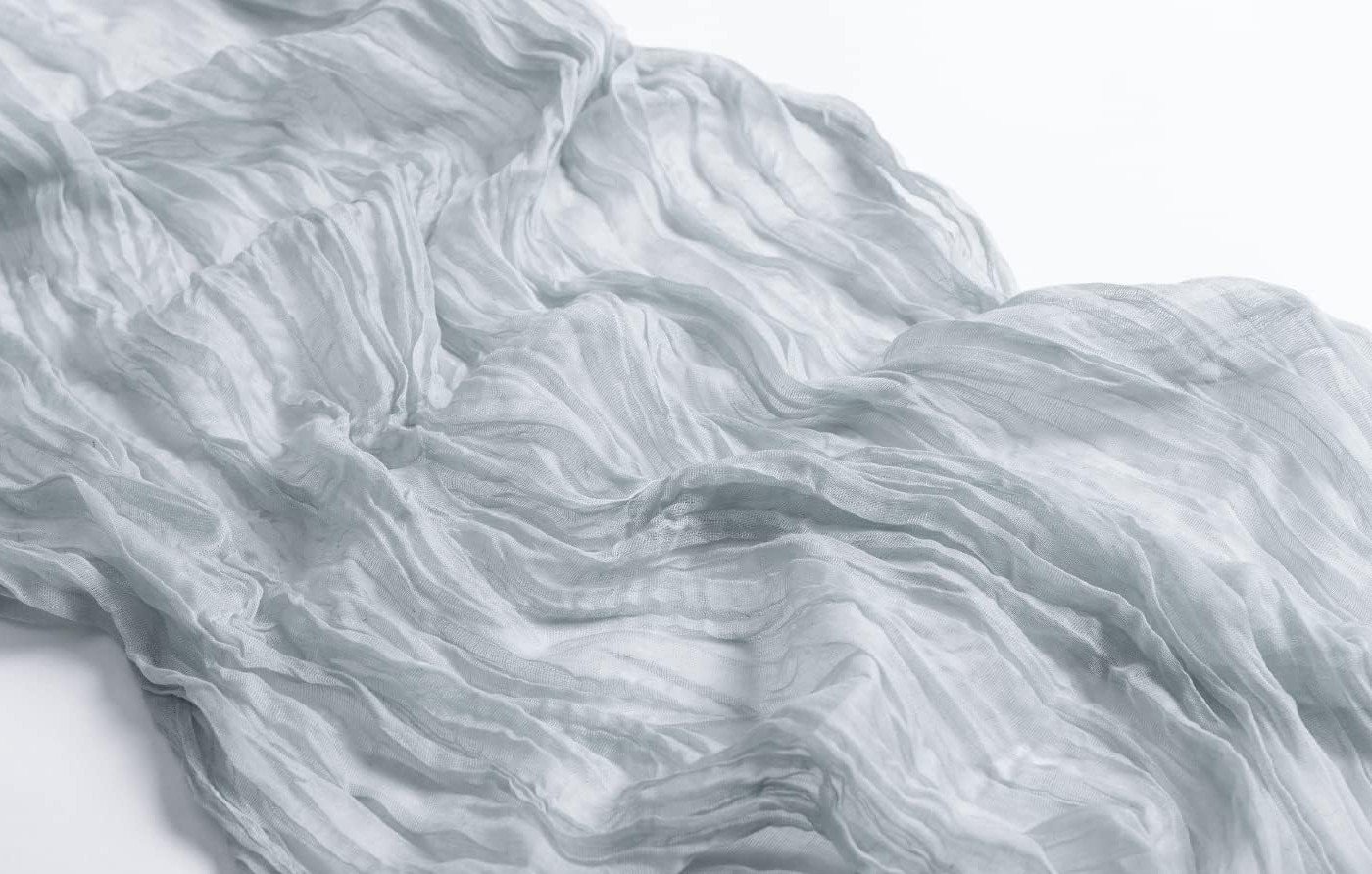 Silver Cheesecloth Table Runner