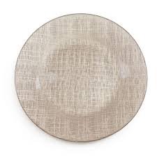 Champagne Linen Glass Charger