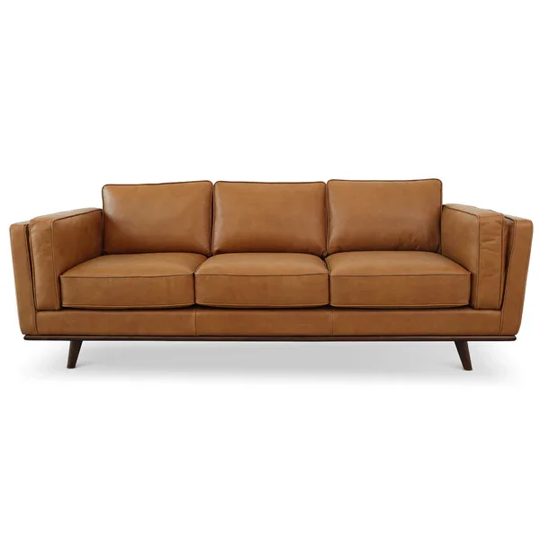 Faux Camel Leather Sofa